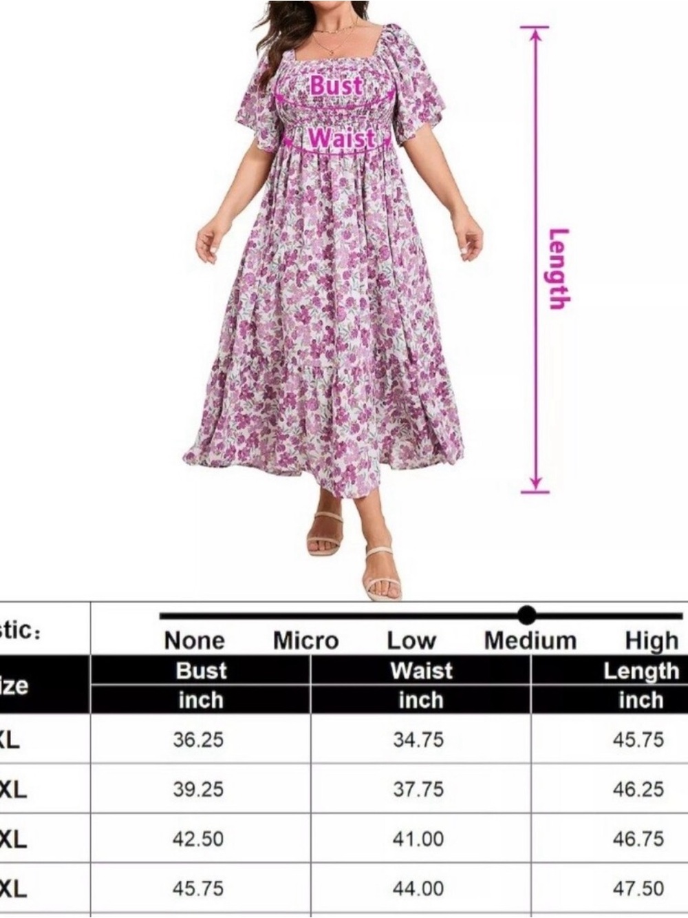 Floral Smocked Maxi Dress in Lavender Pink - Picture 3 of 5